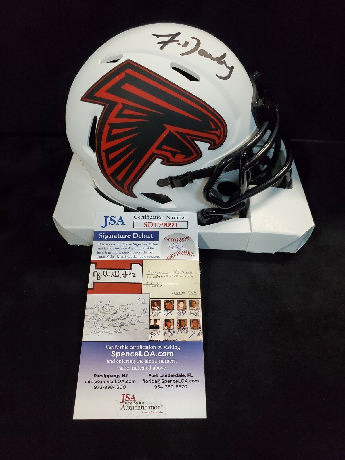 Michael Vick Autographed/Signed Mini Helmet JSA COA Atlanta Falcons Flash