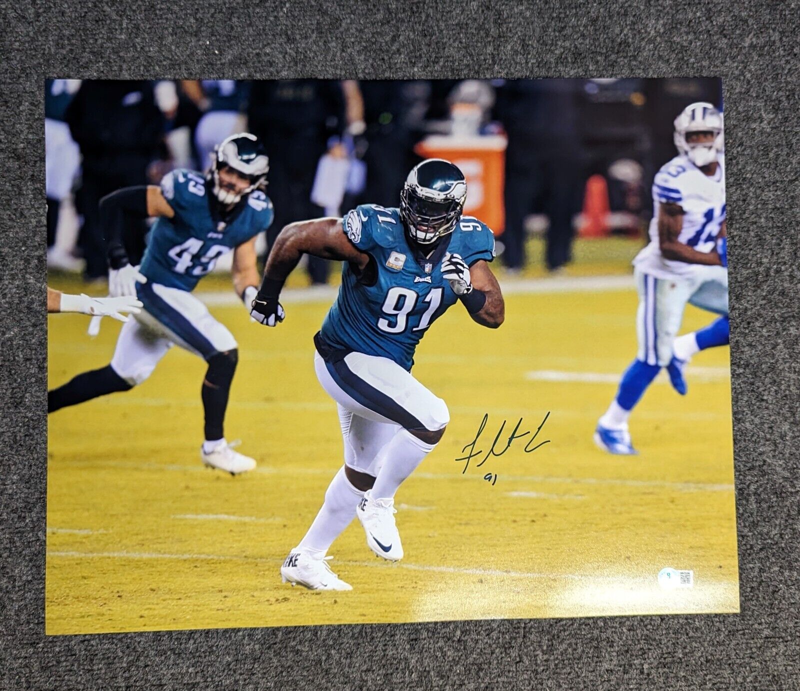 Philadelphia Eagles Fletcher Cox Autographed Signed 16X20 Photo Beckett Holo