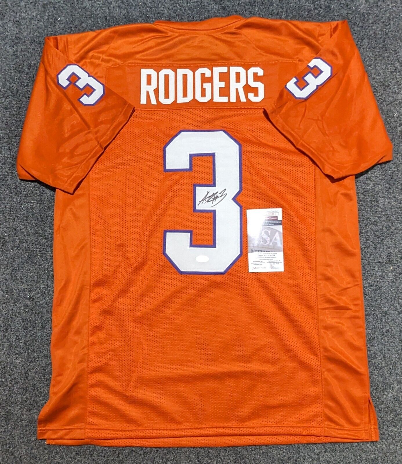 Amari Rodgers Autographed/Signed Jersey JSA COA top Clemson Tigers