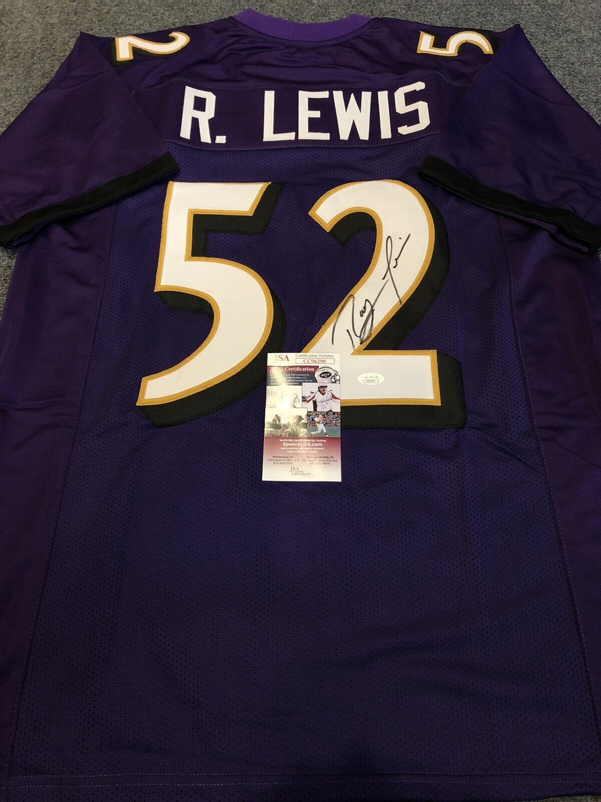 Ray Lewis Baltimore Ravens outlets Signed Autograph Jersey JSA Certified