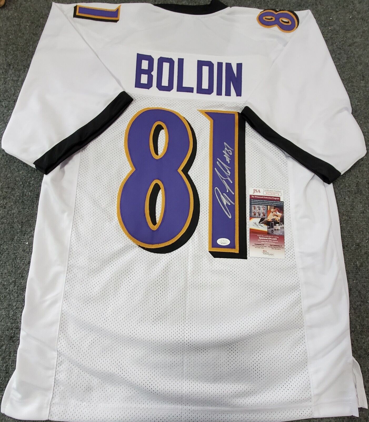 Anquan buying Boldin Autographed signed ravens jersey New