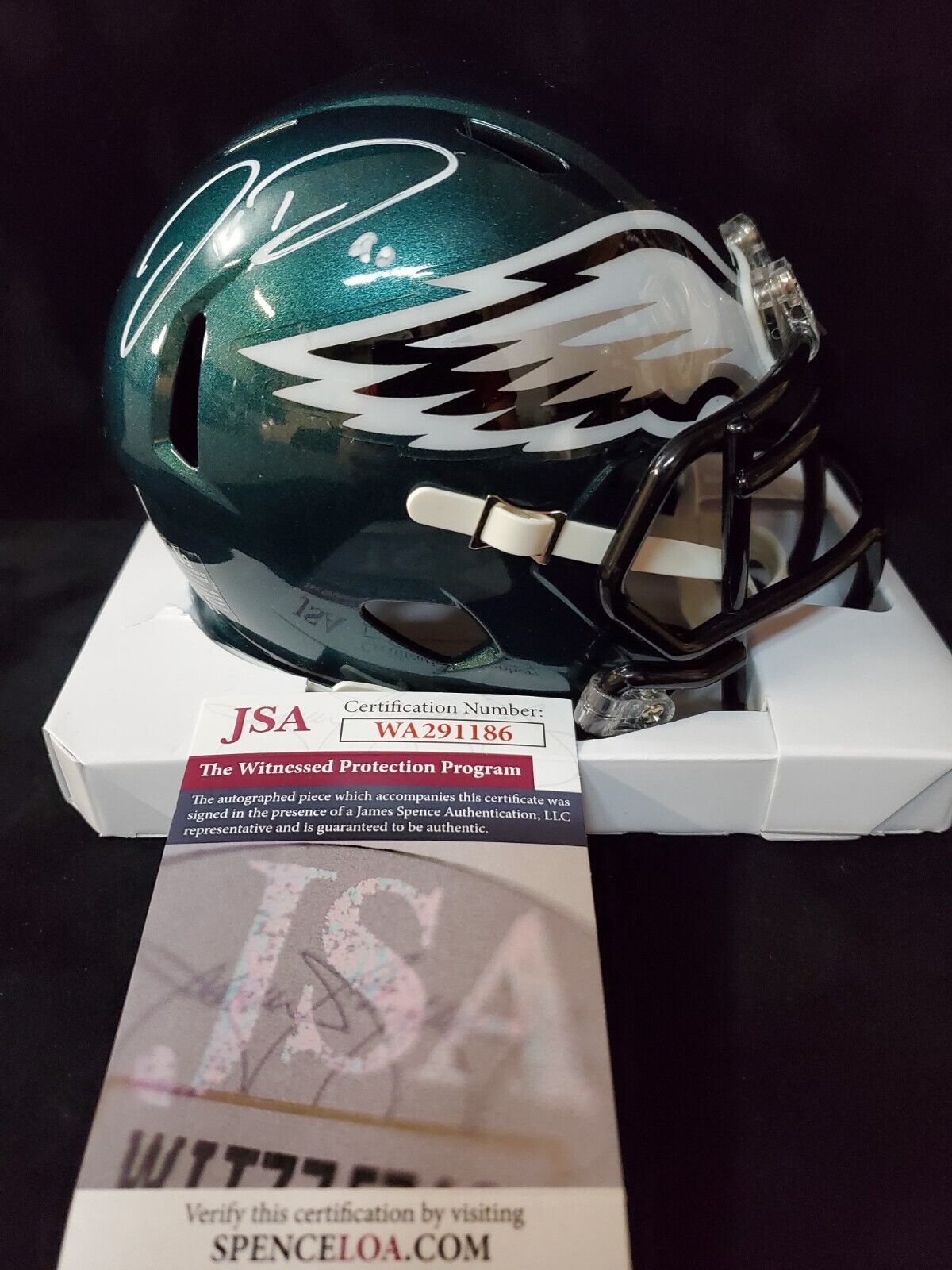 PHILADELPHIA EAGLES JORDAN DAVIS SIGNED BLACK CUSTOM JERSEY JSA