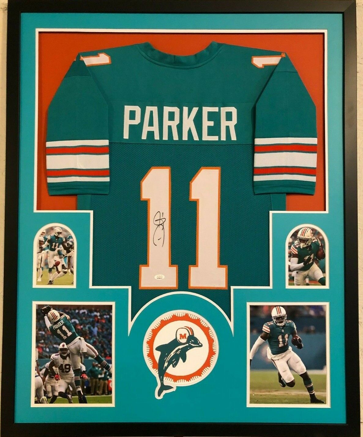 MIAMI DOLPHINS DEVANTE PARKER AUTOGRAPHED SIGNED JERSEY JSA COA At