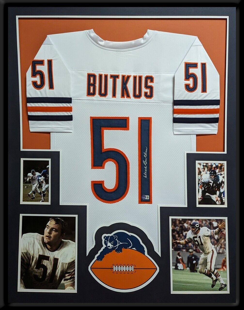 Factory Dick Butkus Autographed/Signed Jersey Chicago Bears illinois College HOF