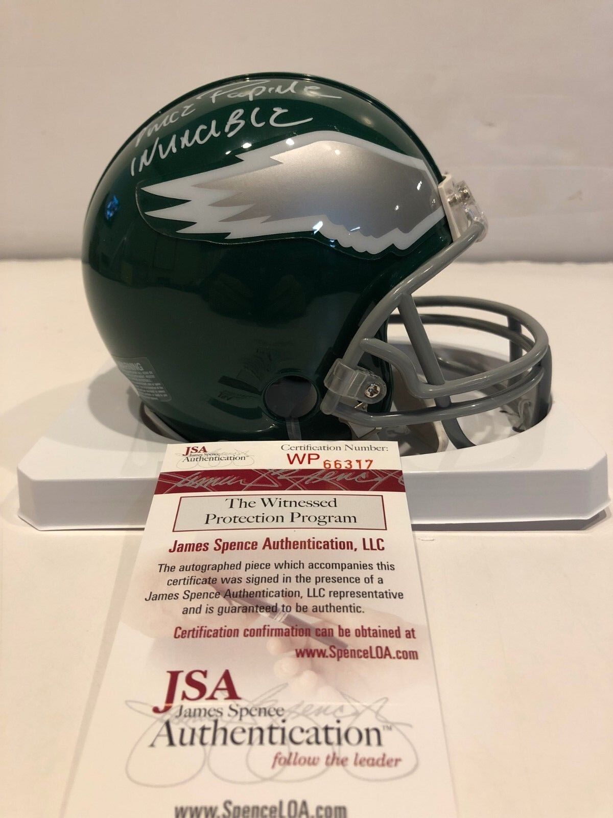 Vince Papale Autographed Football (philadelphia Eagles / Invincible) - Jsa  Coa!