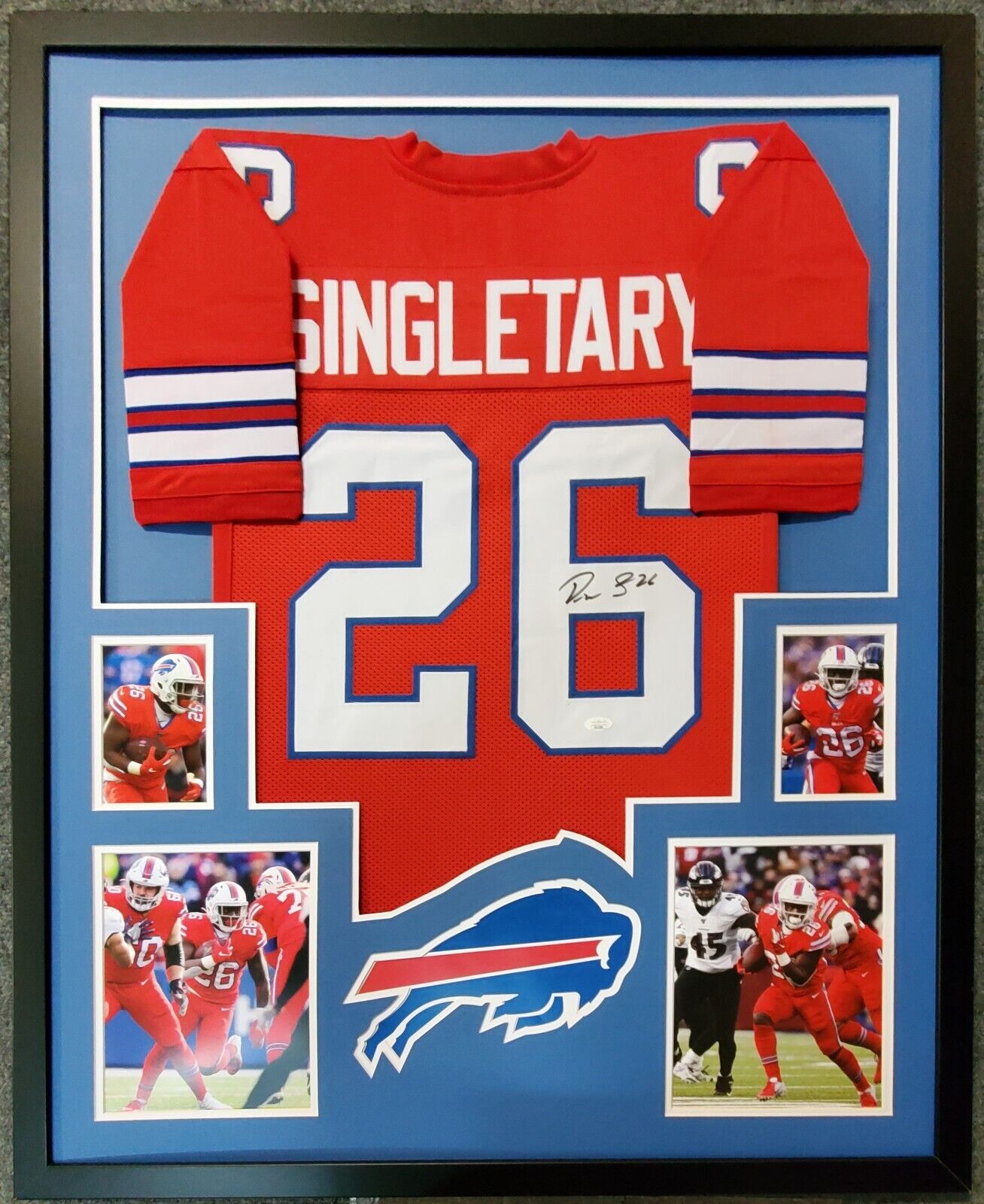 Devin Singletary Signed Buffalo Bills Custom Jersey (JSA Witness