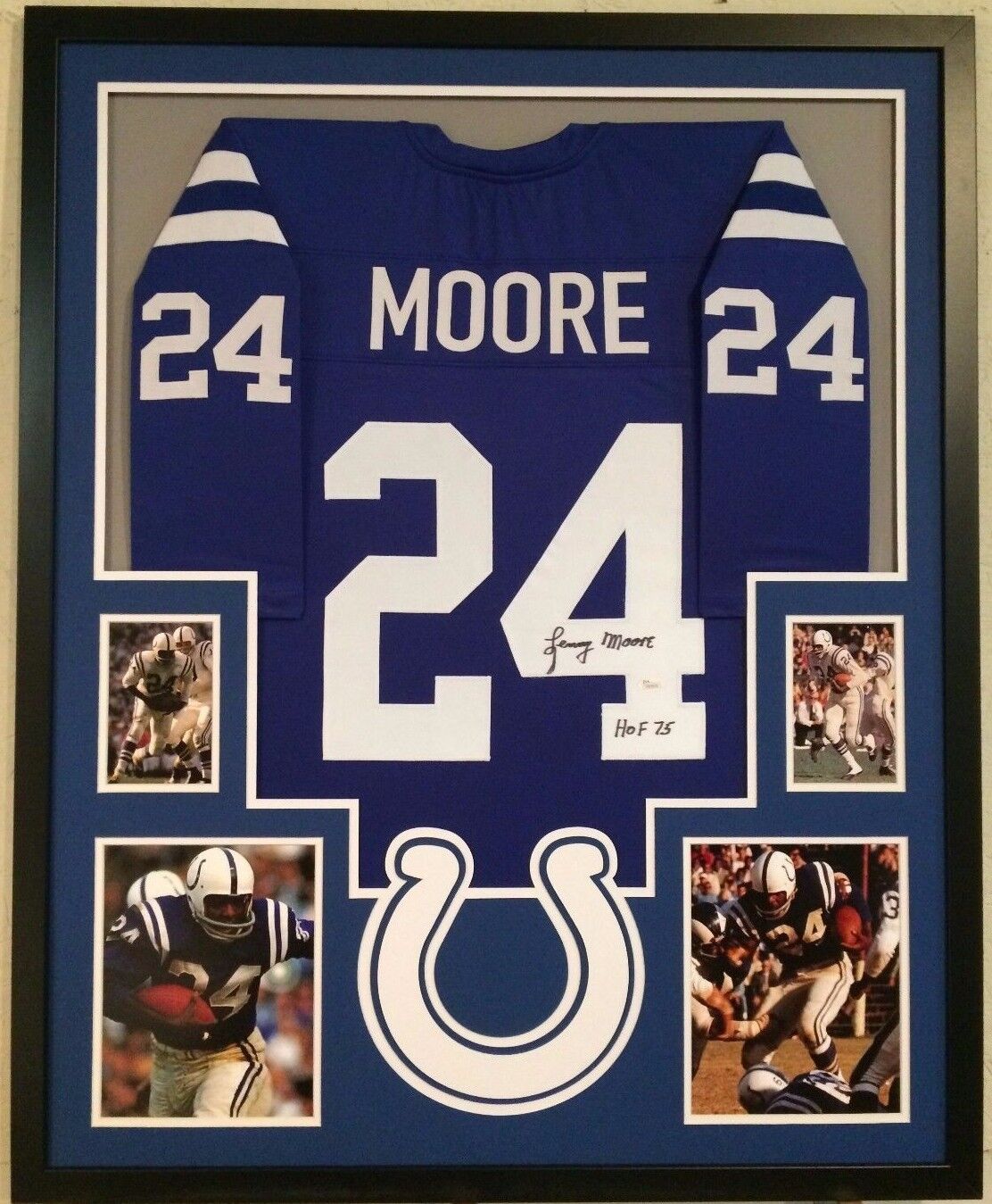 Lenny Moore Signed high quality NFL Jersey