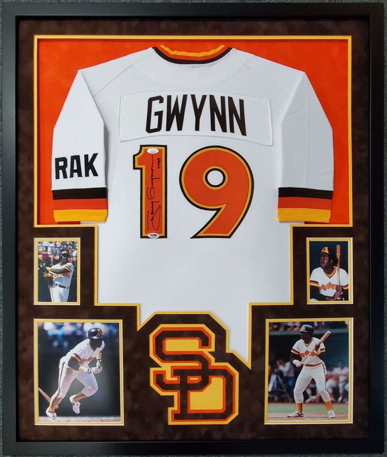 San Diego Padres Tony Gwynn Autographed Framed White Majestic Jersey 3141  Beckett BAS #BH029660