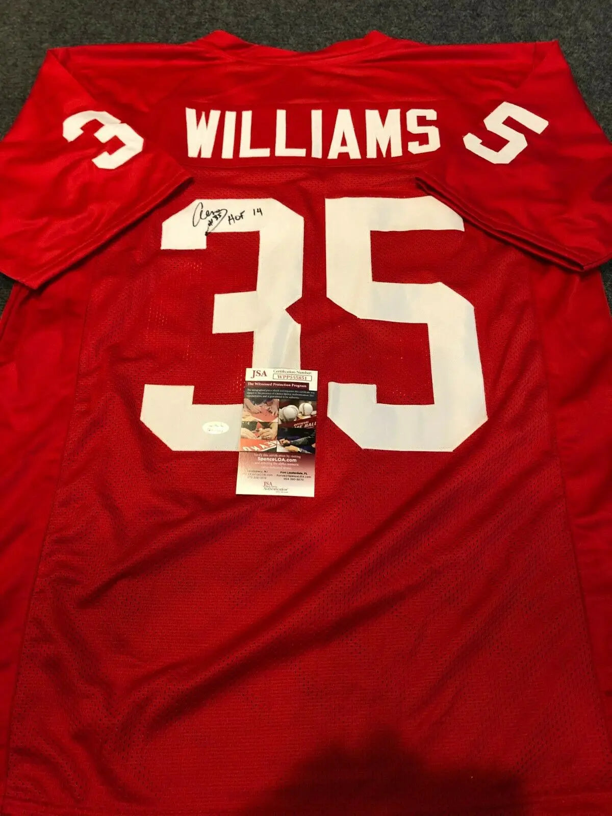 Aeneas Williams Signed Arizona Cardinals Jersey Inscribed HOF 14 (JS –