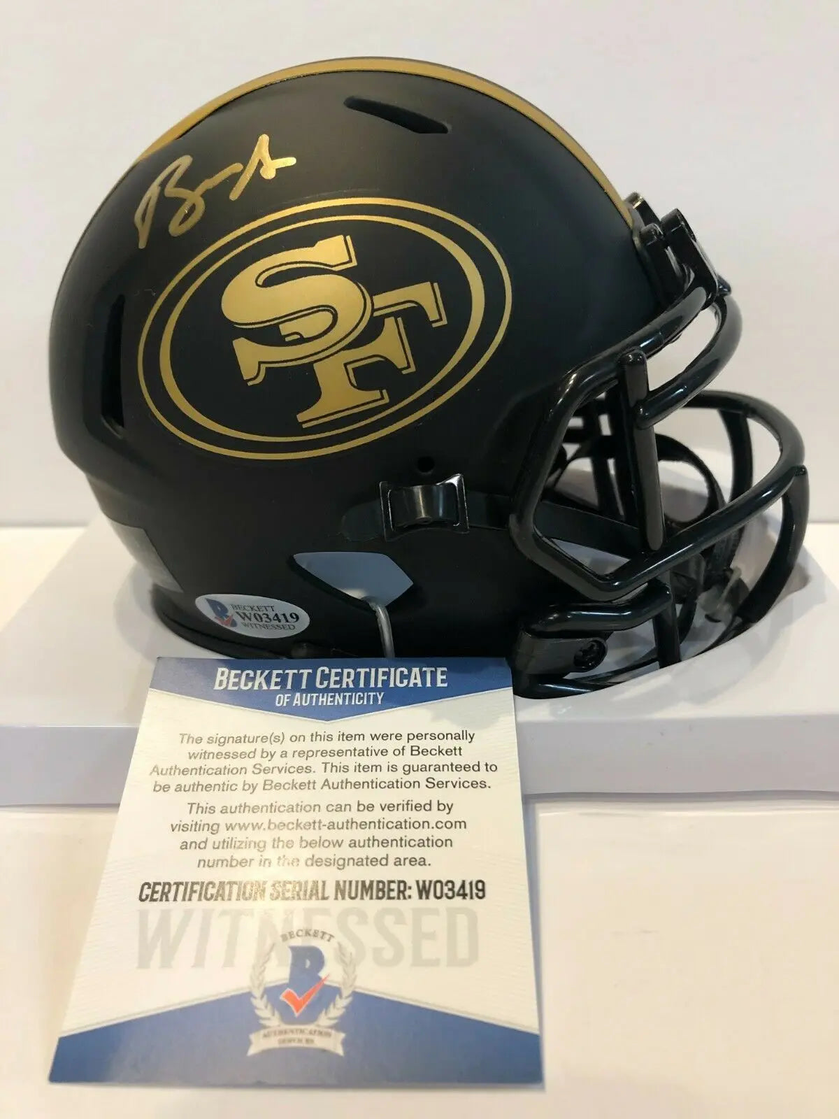 BRANDON AIYUK AUTOGRAPHED SIGNED S.F. 49ERS ECLIPSE MINI HELMET BECKET –  MVP Authentics