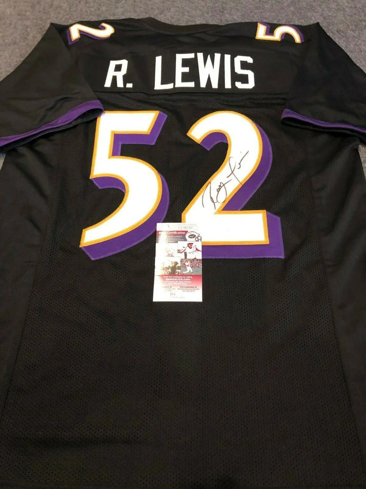 Baltimore Ravens Ray Lewis Autographed Signed Stat Jersey Jsa Coa