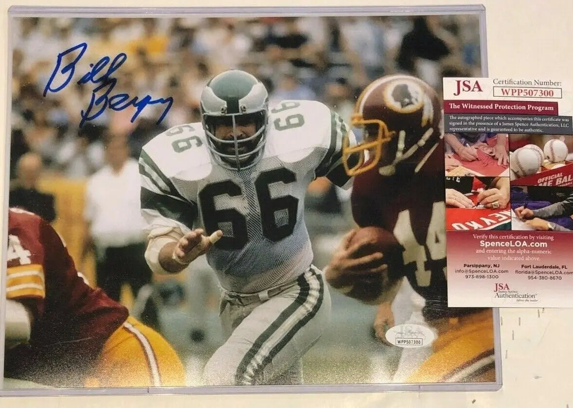 BILL BERGEY Autographed Signed 8 x 10 Football Photo Philadelphia Eagles  COA