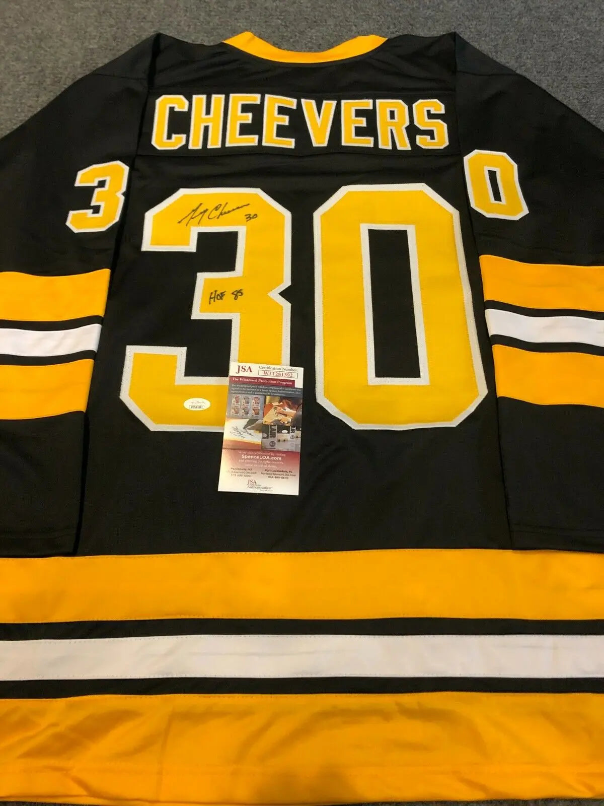 Gerry Cheevers Signed Jersey (JSA)