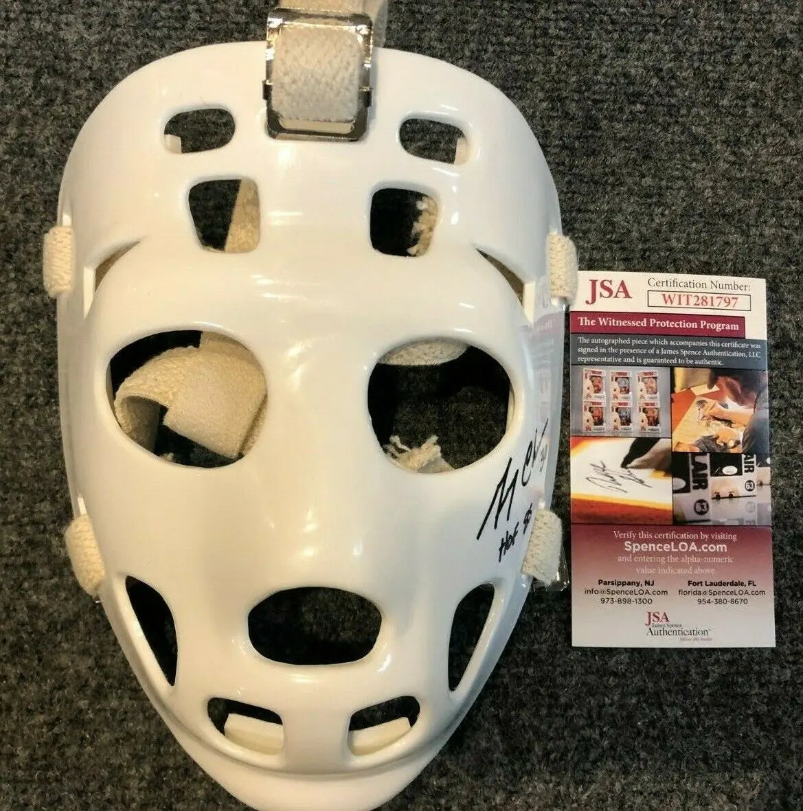  Gerry Cheevers Signed Boston Bruins Mini Goalie Mask