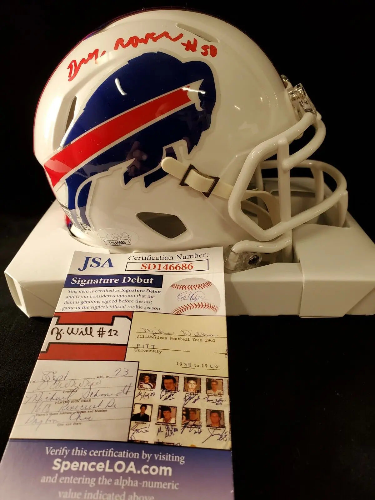 Buffalo Bills Gregory Rousseau Signed Salute To Service Mini