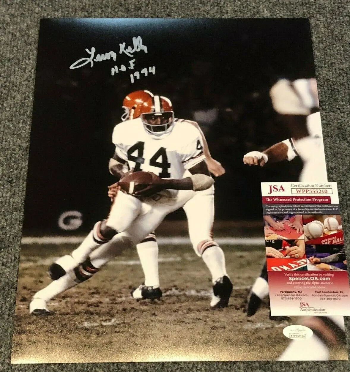 Browns Leroy Kelly signed 8x10 W/COA