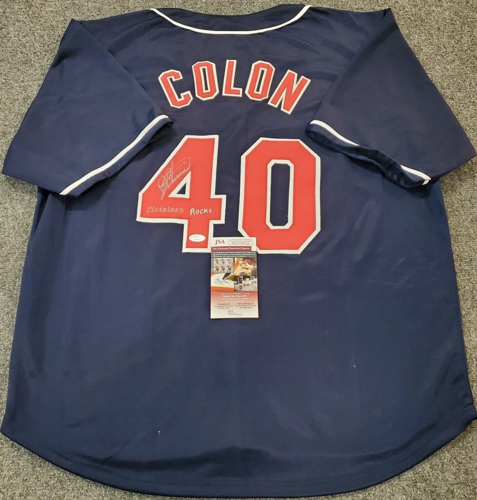 Cleveland Indians Bartolo Colon Autographed Inscribed Jersey Jsa Coa