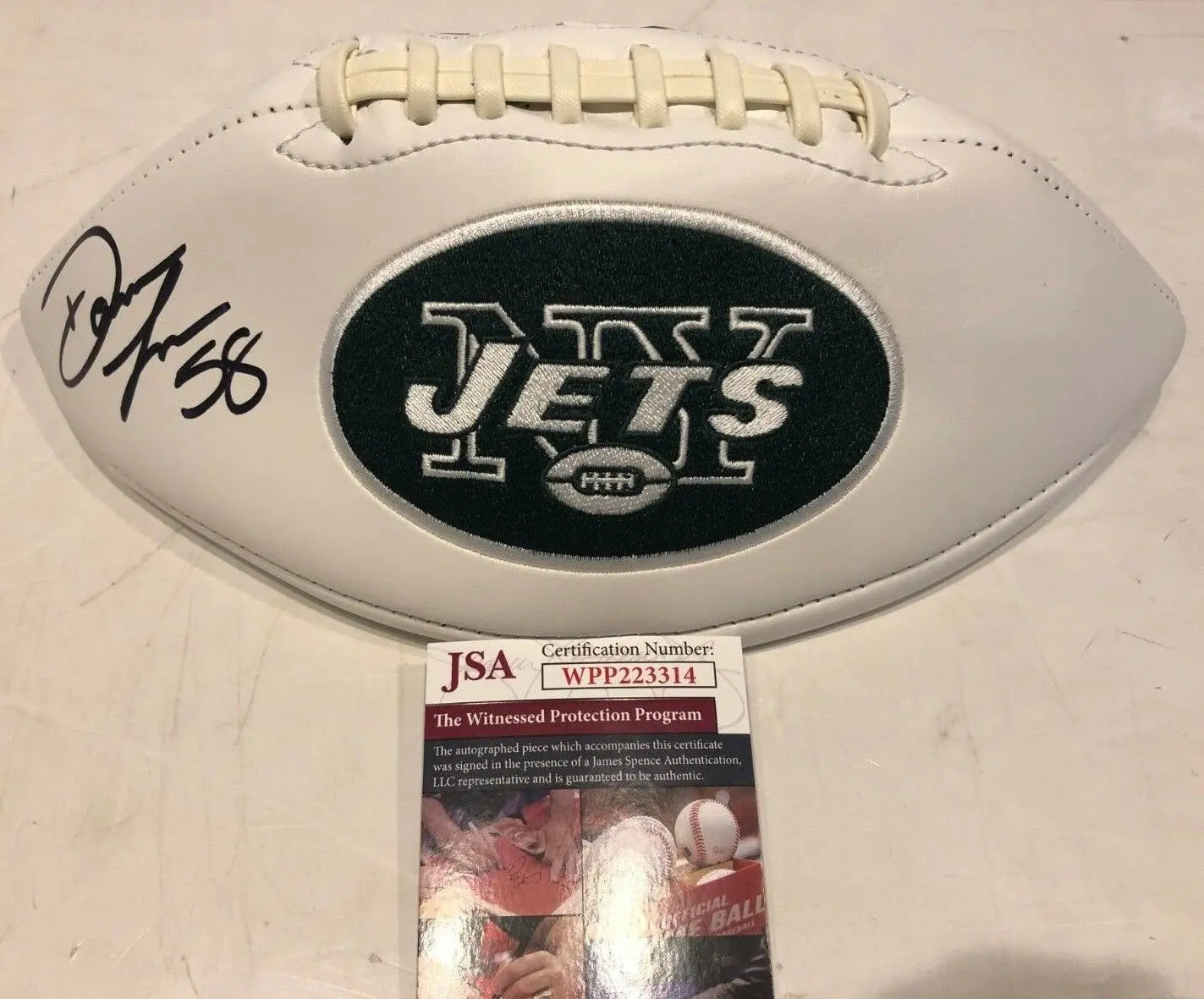 DARRON LEE AUTOGRAPHED SIGNED N.Y. JETS LOGO FOOTBALL JSA COA