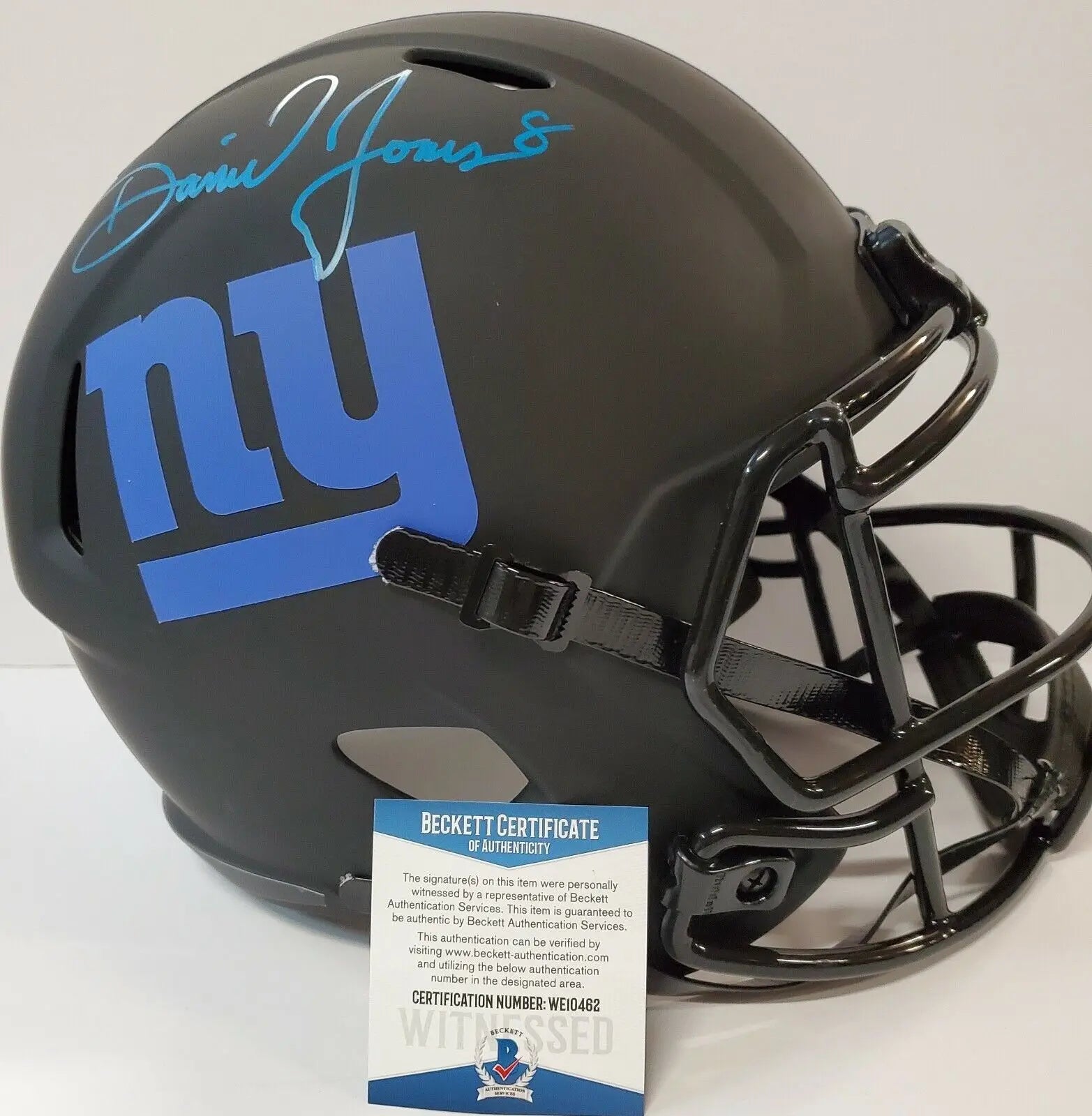 N.Y. Giants Daniel Jones Signed Full Size Speed Lunar Replica Helmet Bas  Holo