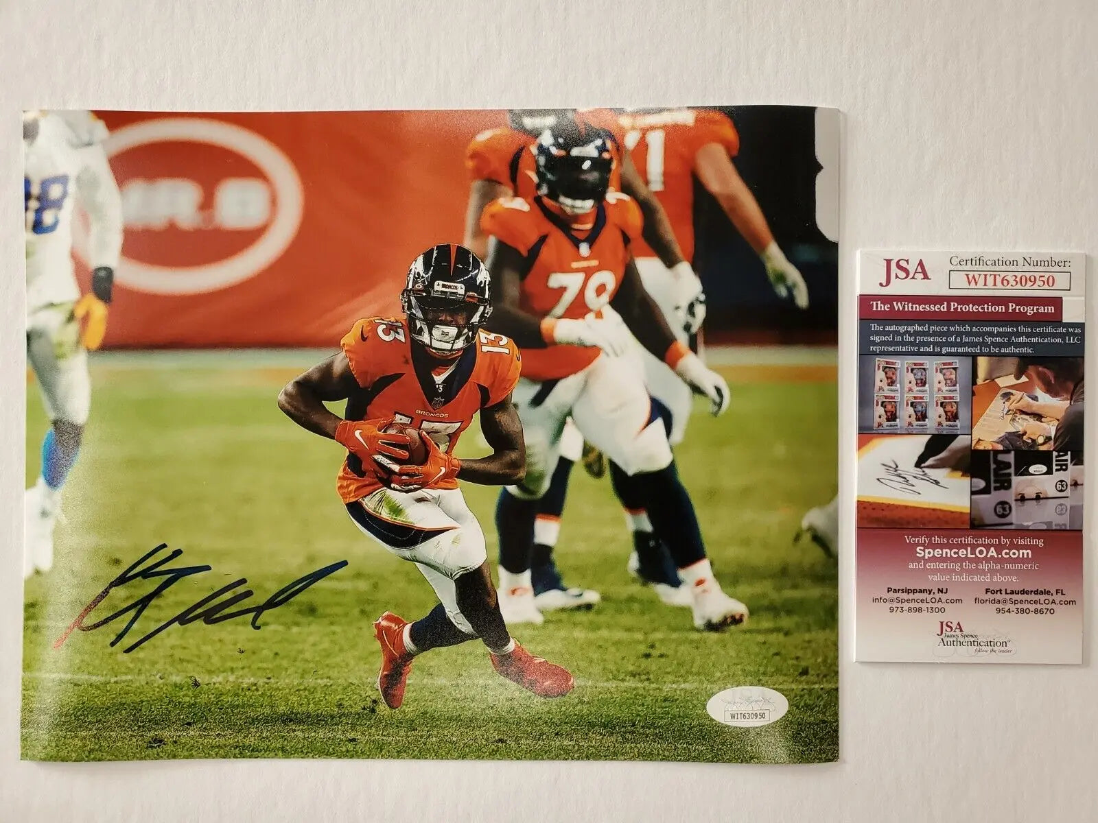 Denver Broncos Kj Hamler Autographed Signed 8X10 Photo Jsa Coa – MVP  Authentics