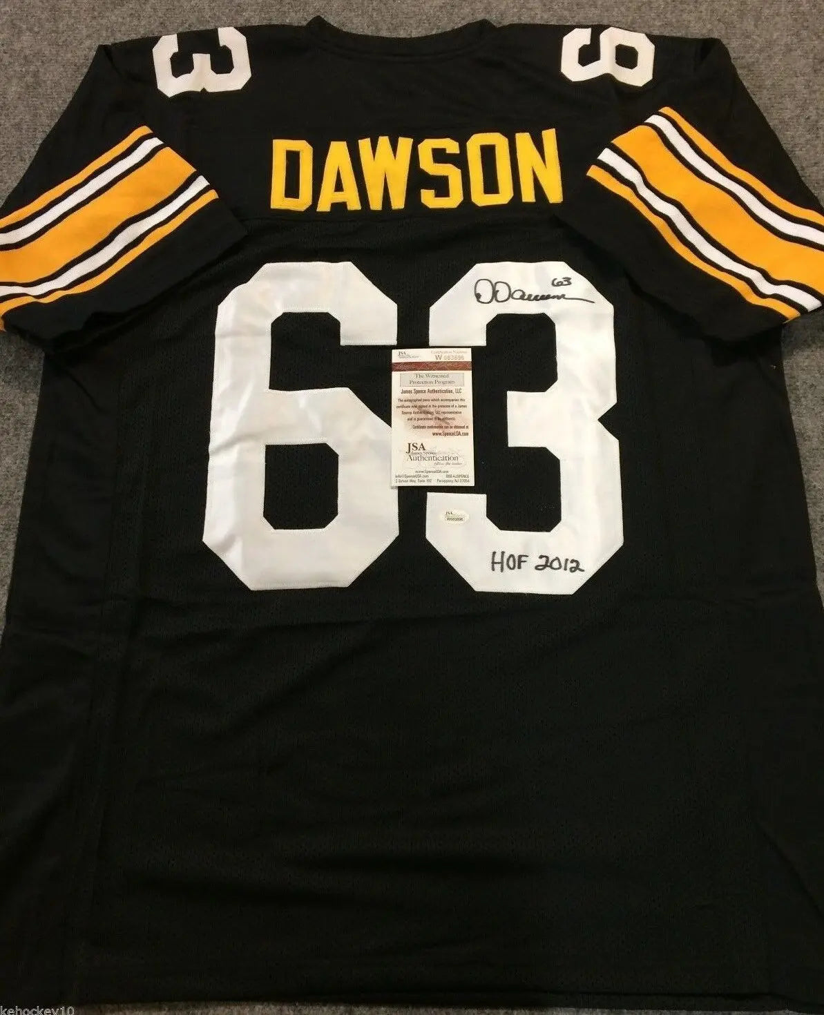 Dermontti Dawson Autographed Pittsburgh Steelers Jersey Inscribed