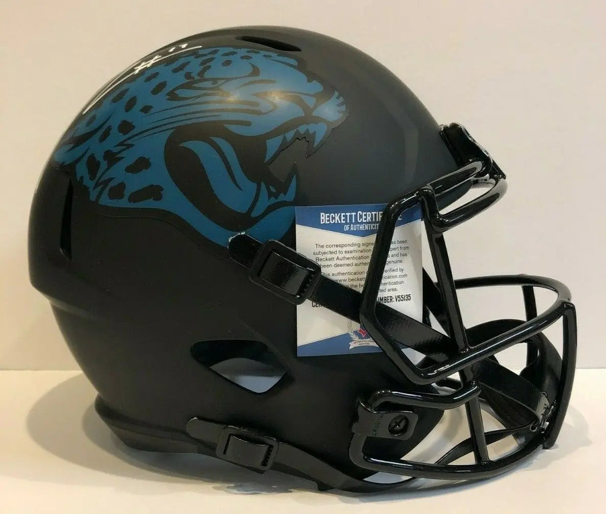 Dj Chark Signed Jacksonville Jaguars Full Size Chrome Replica Helmet  Beckett Coa