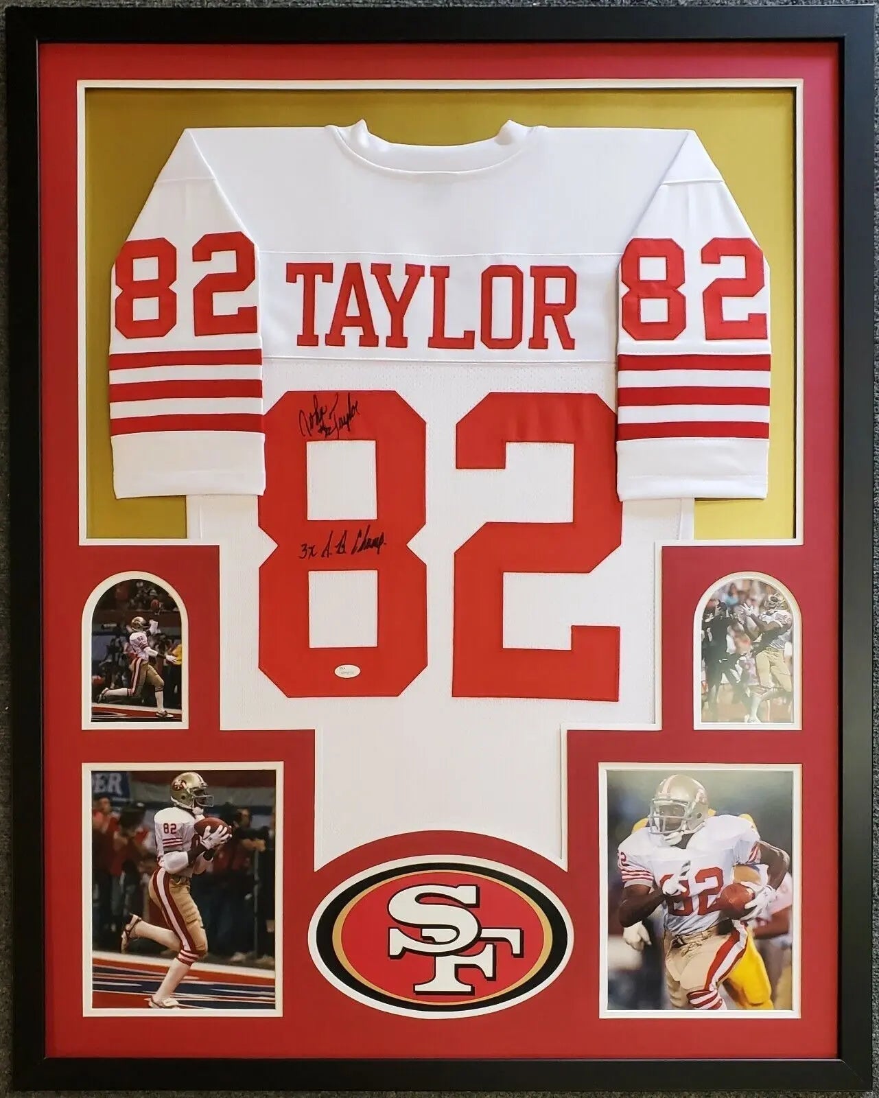 Framed John Taylor Autographed Signed S.F. 49Ers Jersey Jsa Coa – MVP  Authentics