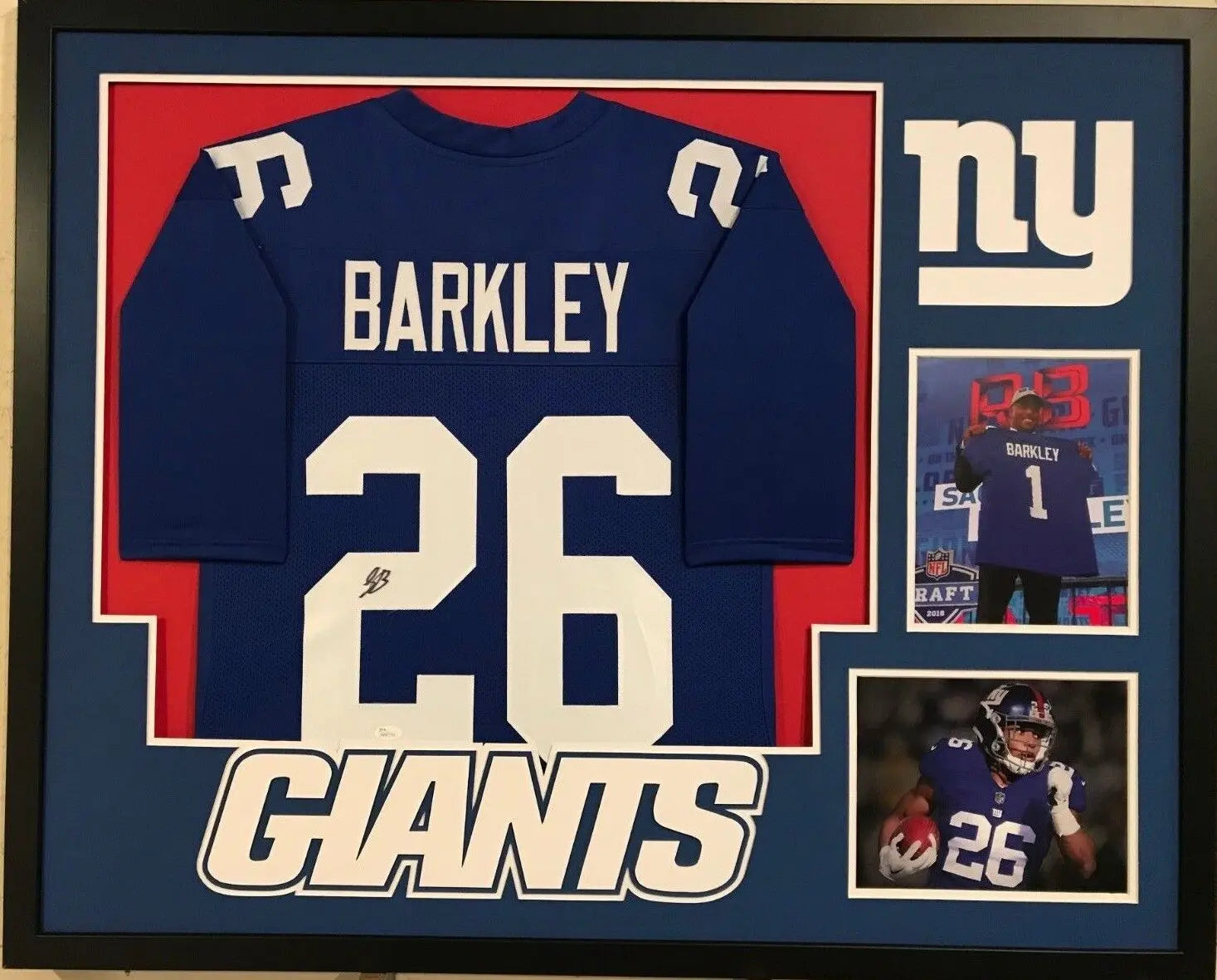 Saquon Barkley Autographed New York Custom Football Jersey - JSA