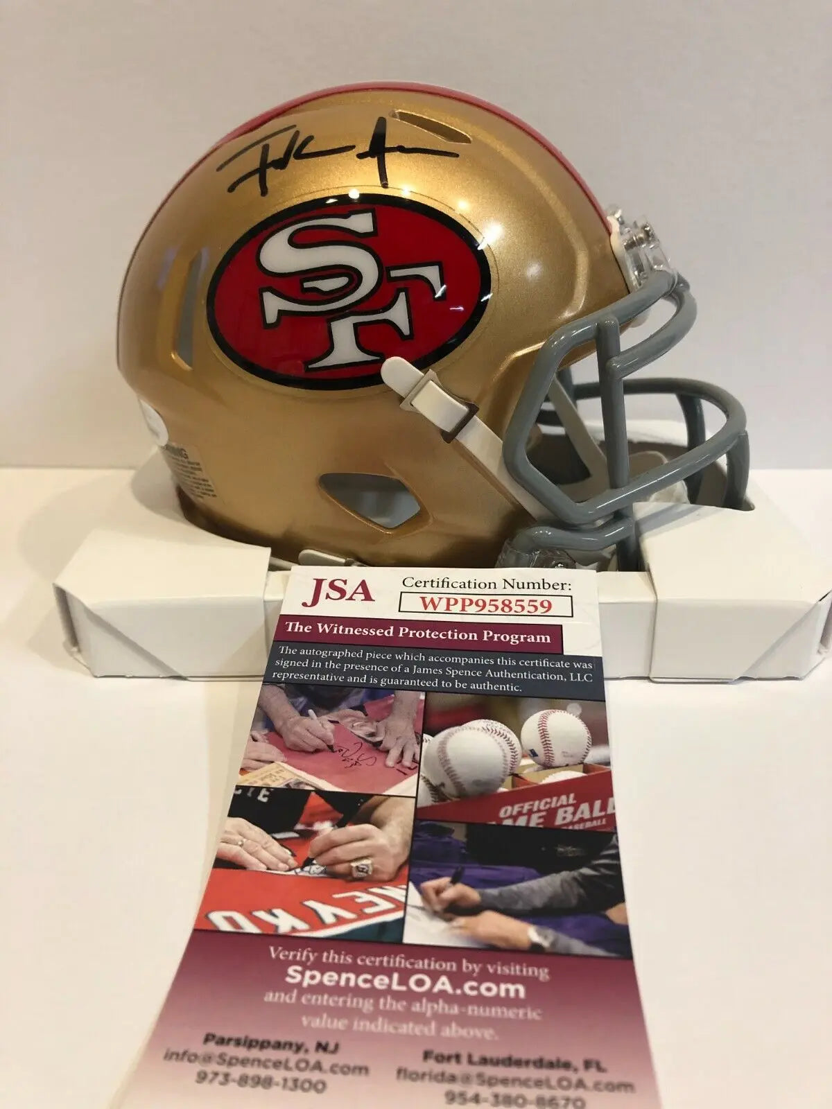 NFL San Francisco 49ers Frank Gore Signed Riddell Mini Helmet Speed Lunar  Eclipse