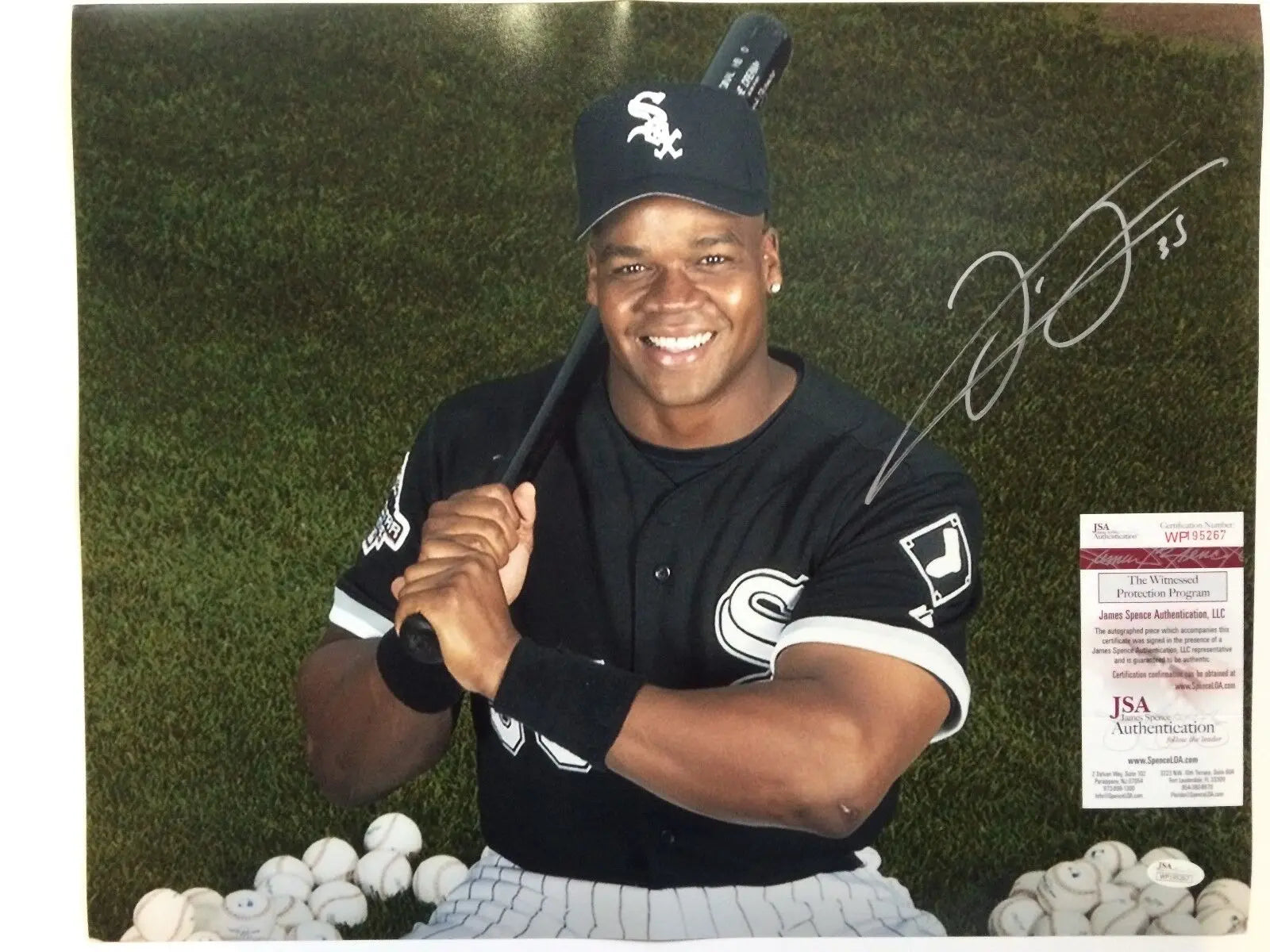 Frank Thomas Autograph Baseball In Display