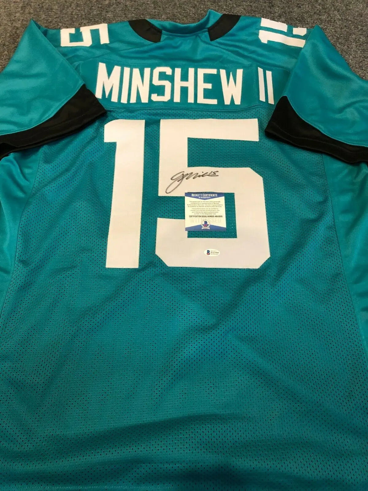 Jacksonville Jaguars Gardner Minshew Autographed Signed Jersey Beckett Coa