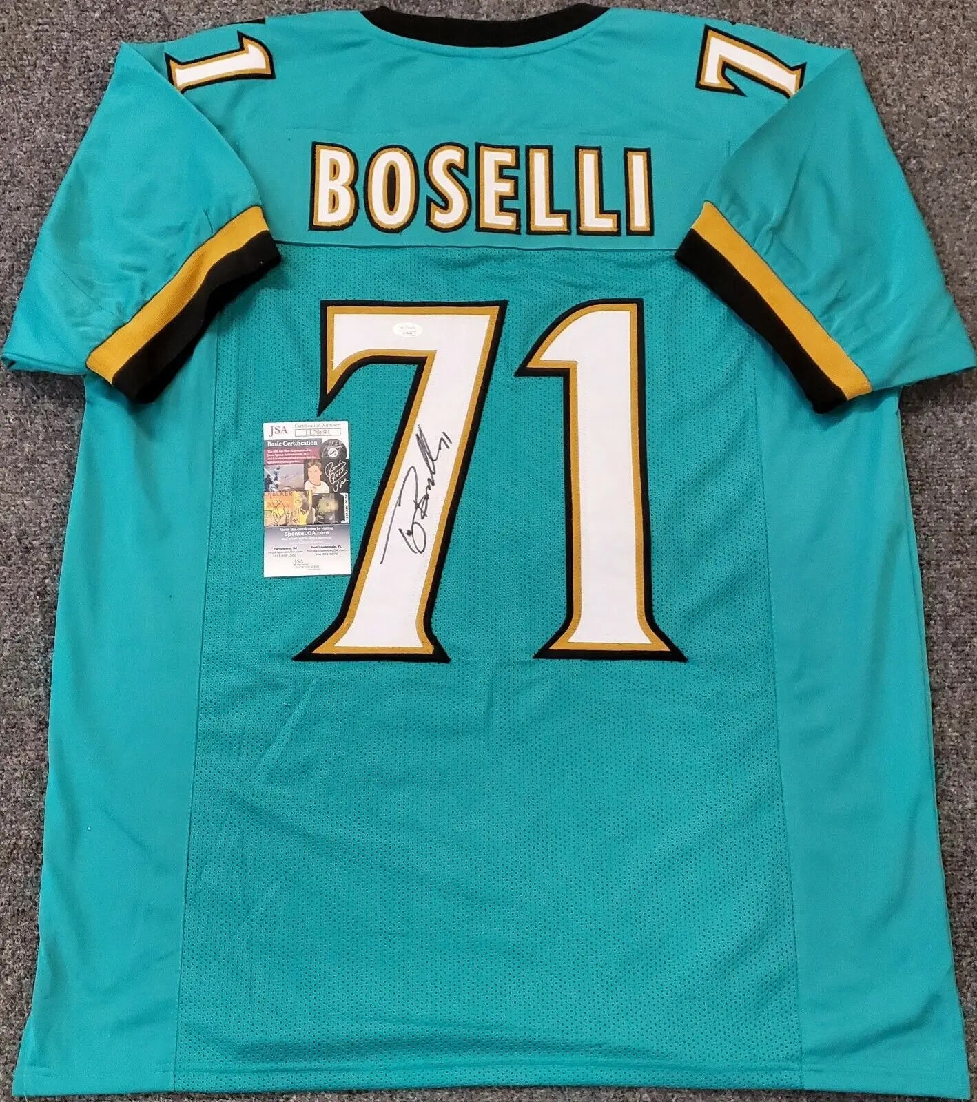 Tony Boselli Autographed/Signed Jersey JSA COA Jacksonville Jaguars