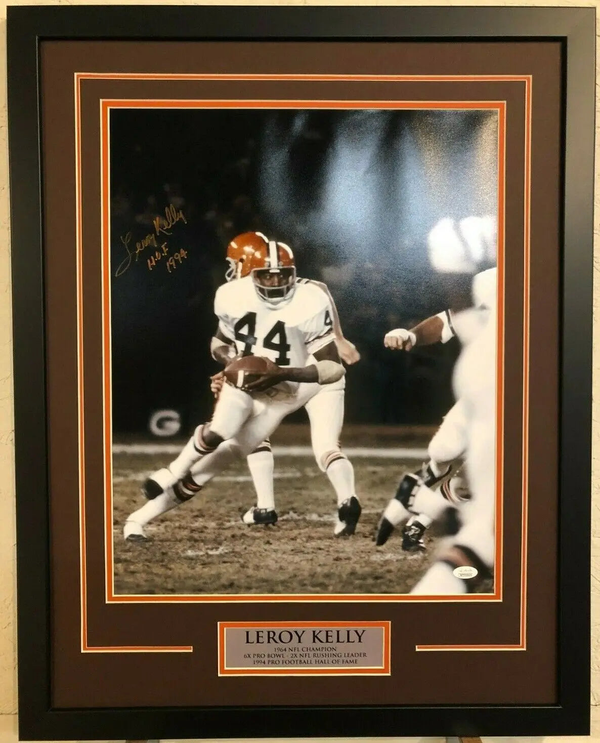 Leroy Kelly Framed Signed Inscribed Cleveland Browns 16X20 Photo Jsa C