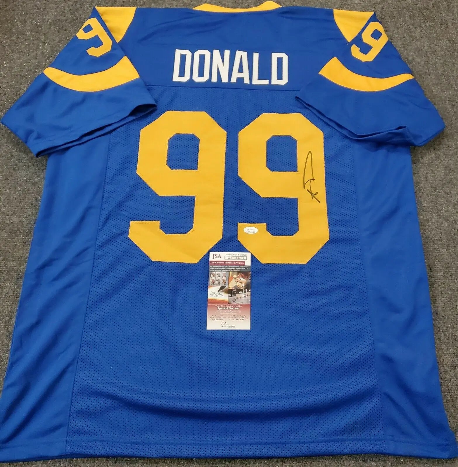 Aaron Donald Signed LA Rams Jersey COA JSA Autograph Los Angeles