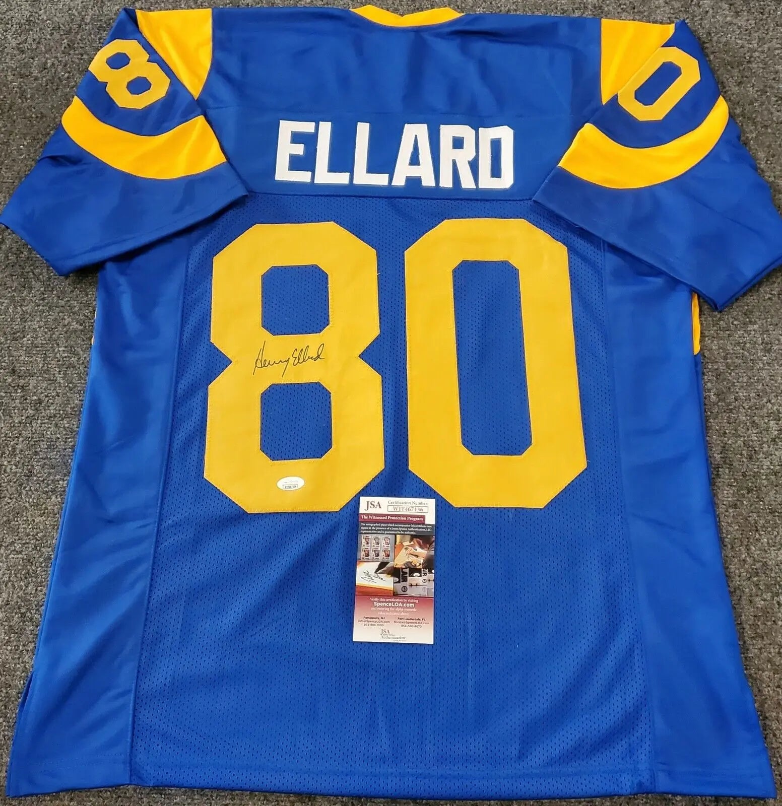 Los Angeles Rams Henry Ellard Autographed Signed Jersey Jsa Coa