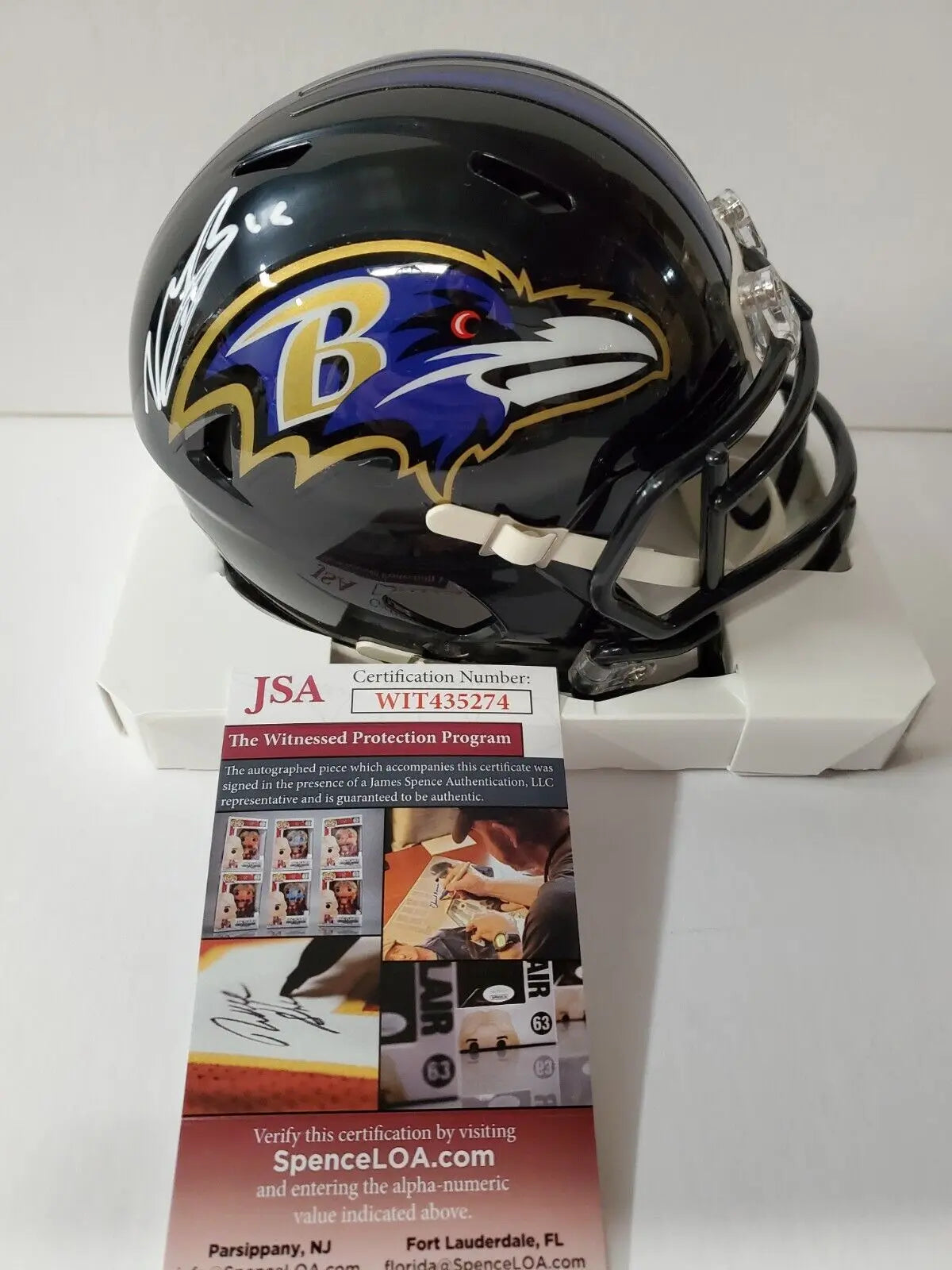 Marquise Brown Autographed Signed Baltimore Ravens Logo Football Jsa Coa