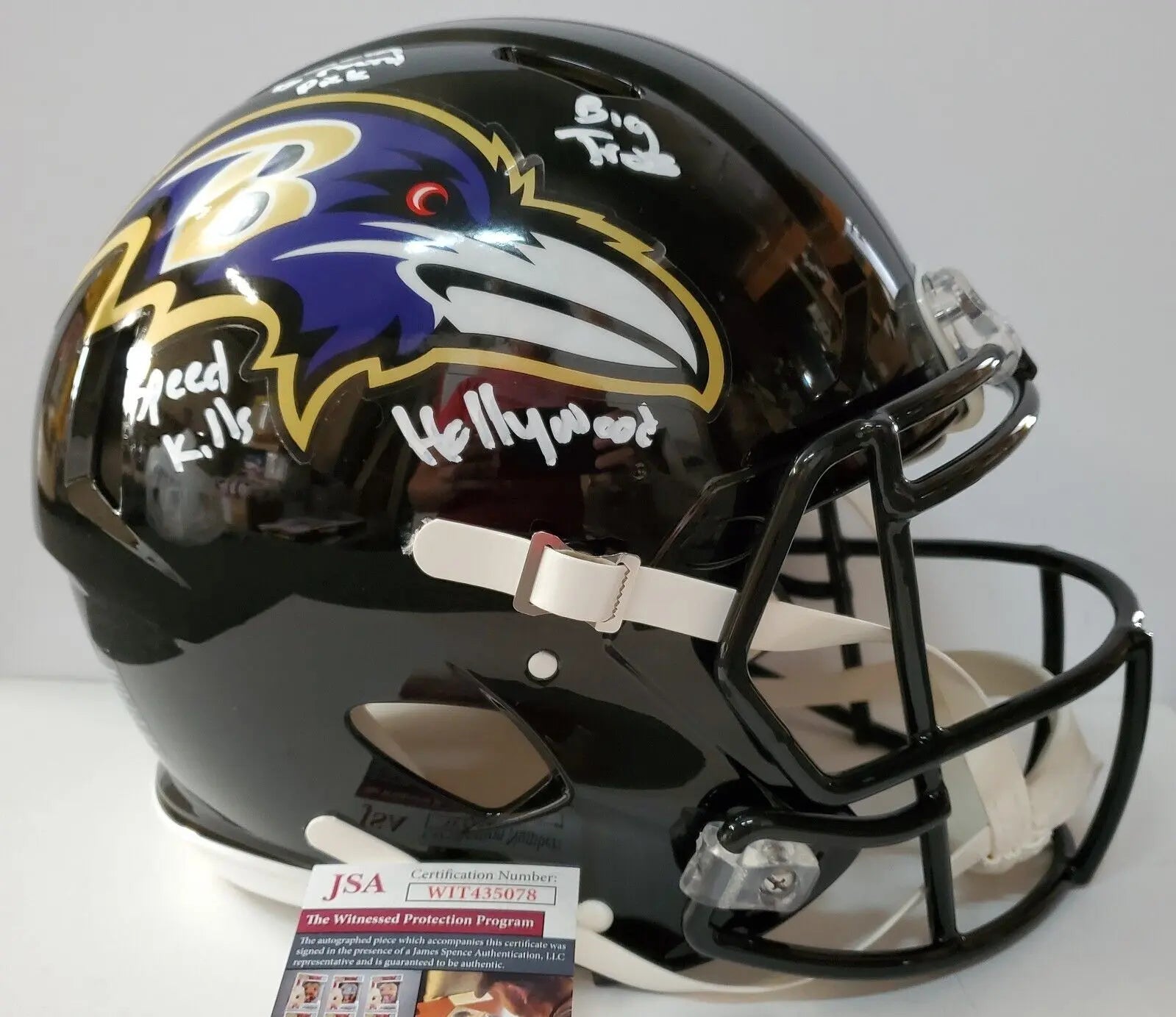 Ray Lewis Autographed Baltimore Ravens Full Size Speed Authentic