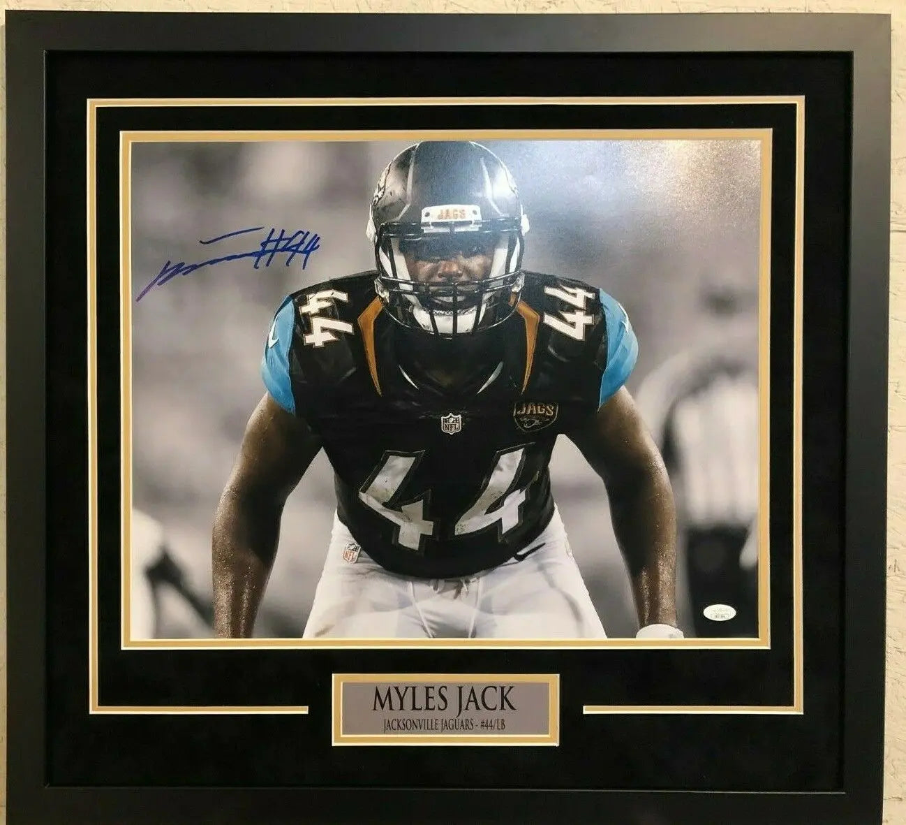 Myles Jack Framed Signed Jacksonville Jaguars 16X20 Photo Jsa Coa