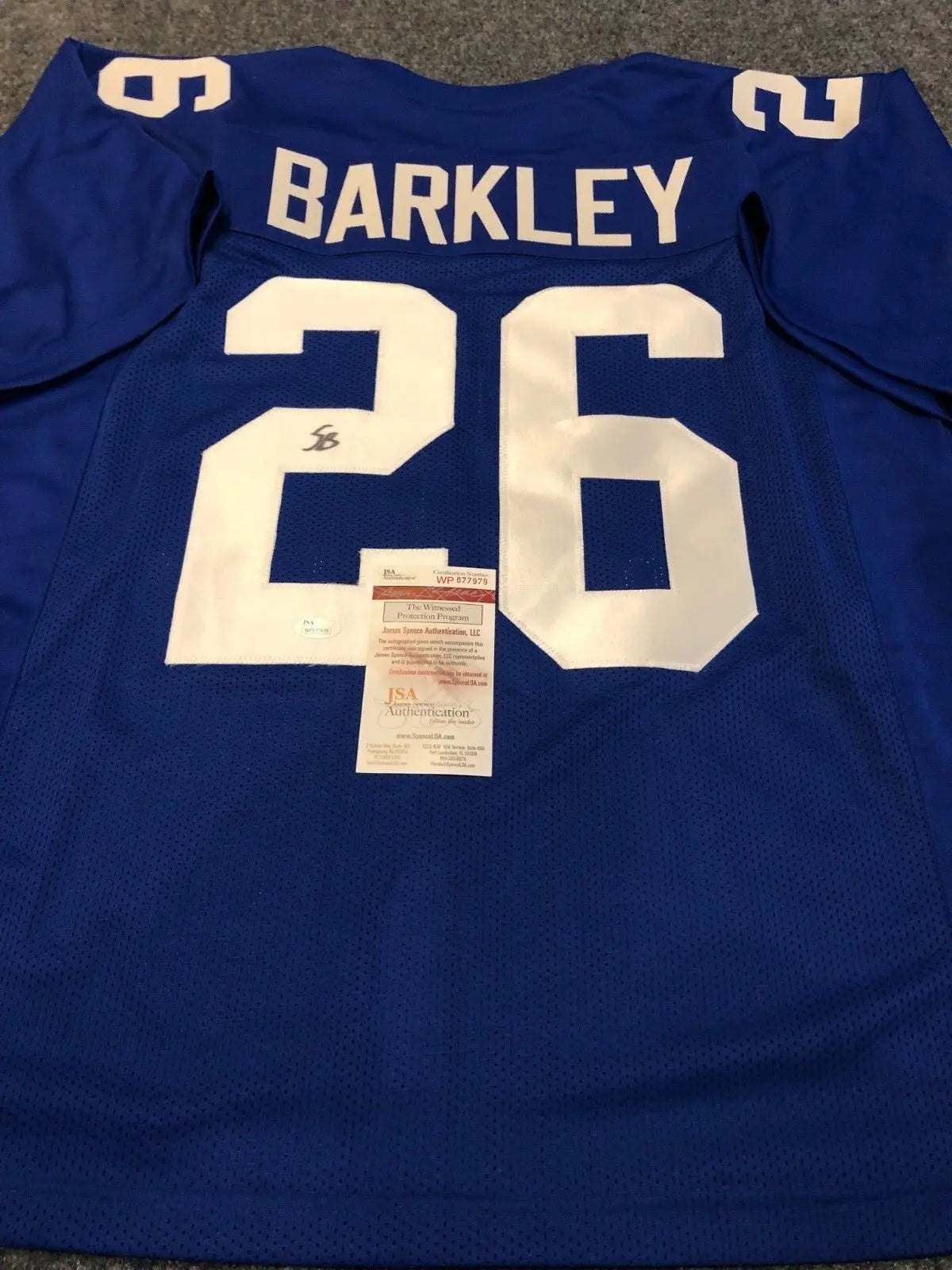 Saquon Barkley Signed New York Giants Custom Jersey (JSA Signature