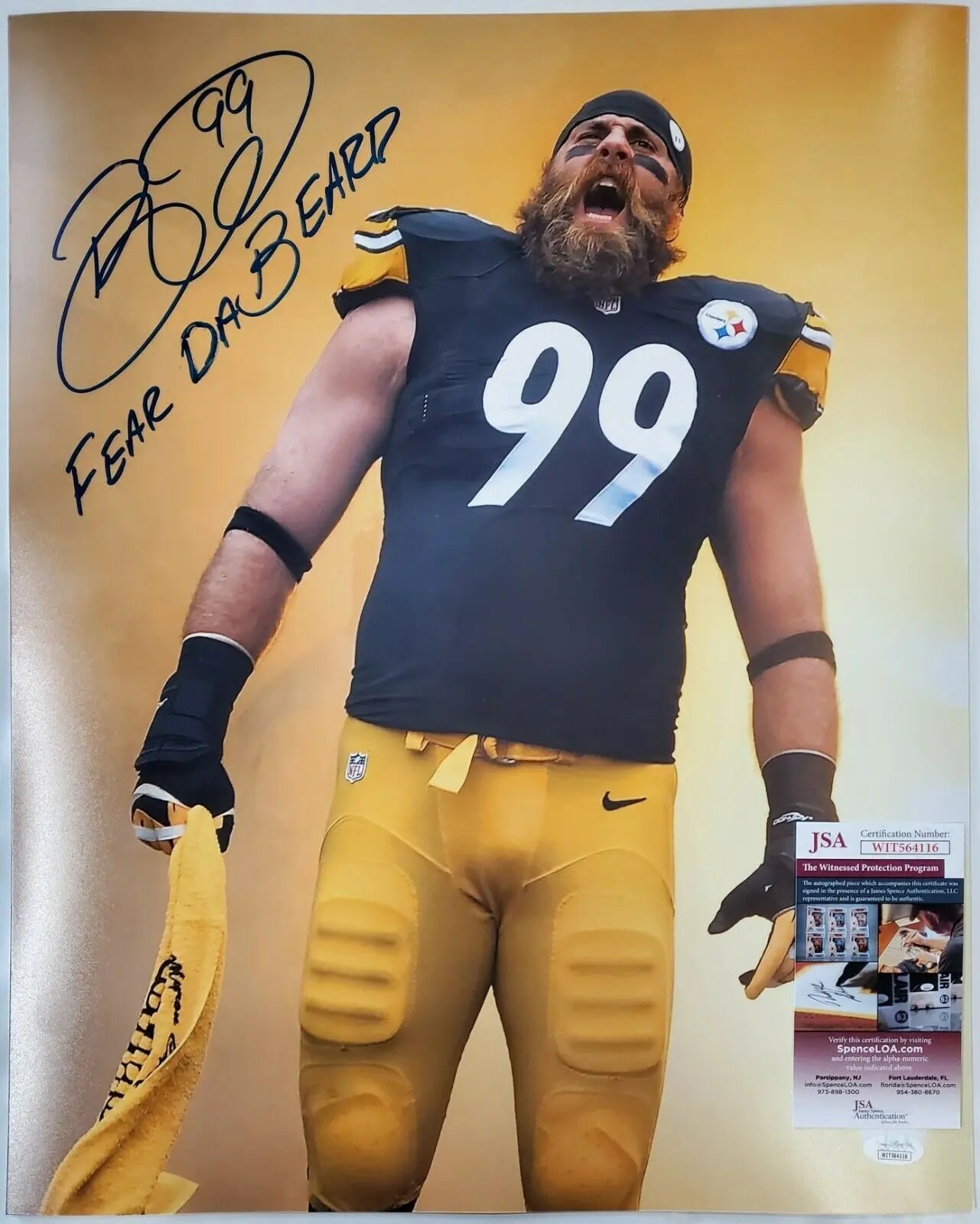 Pittsburgh Steelers Brett Keisel Autographed Inscribed 16X20 Photo Jsa Coa