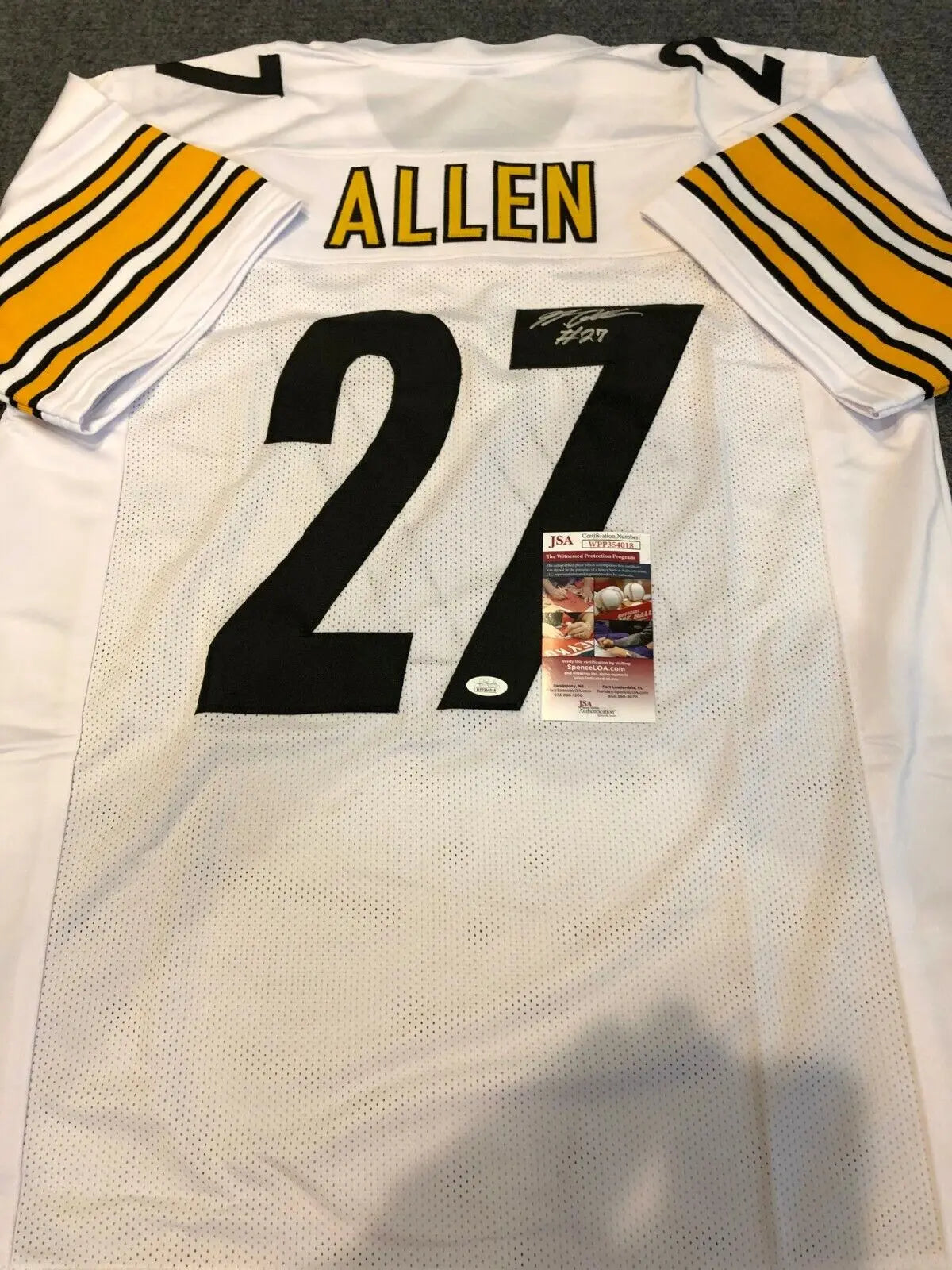 PITTSBURGH STEELERS MARCUS ALLEN AUTOGRAPHED SIGNED JERSEY JSA COA