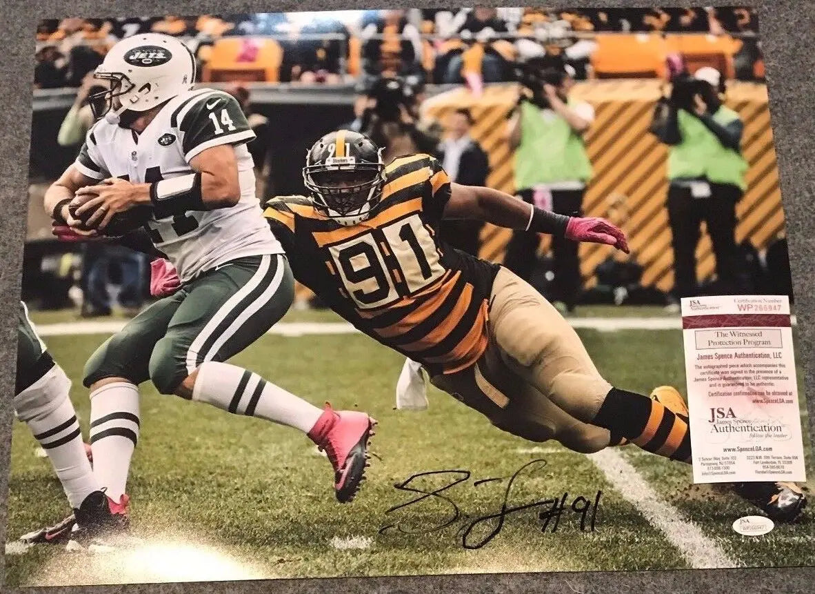 Stephon Tuitt #91 Autographed Steelers 8x10 Celebrating P.F. Photo