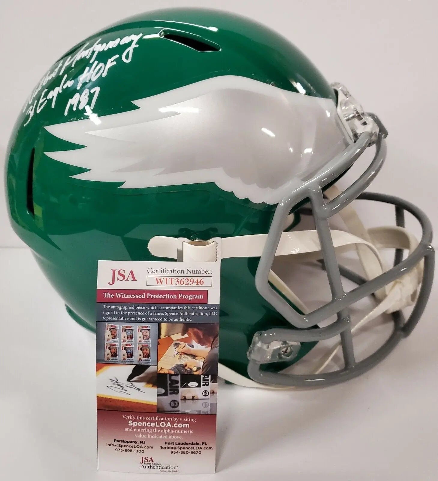 Wilbert Montgomery Autographed Eagles Full Size Speed Replica Helmet Jsa Coa