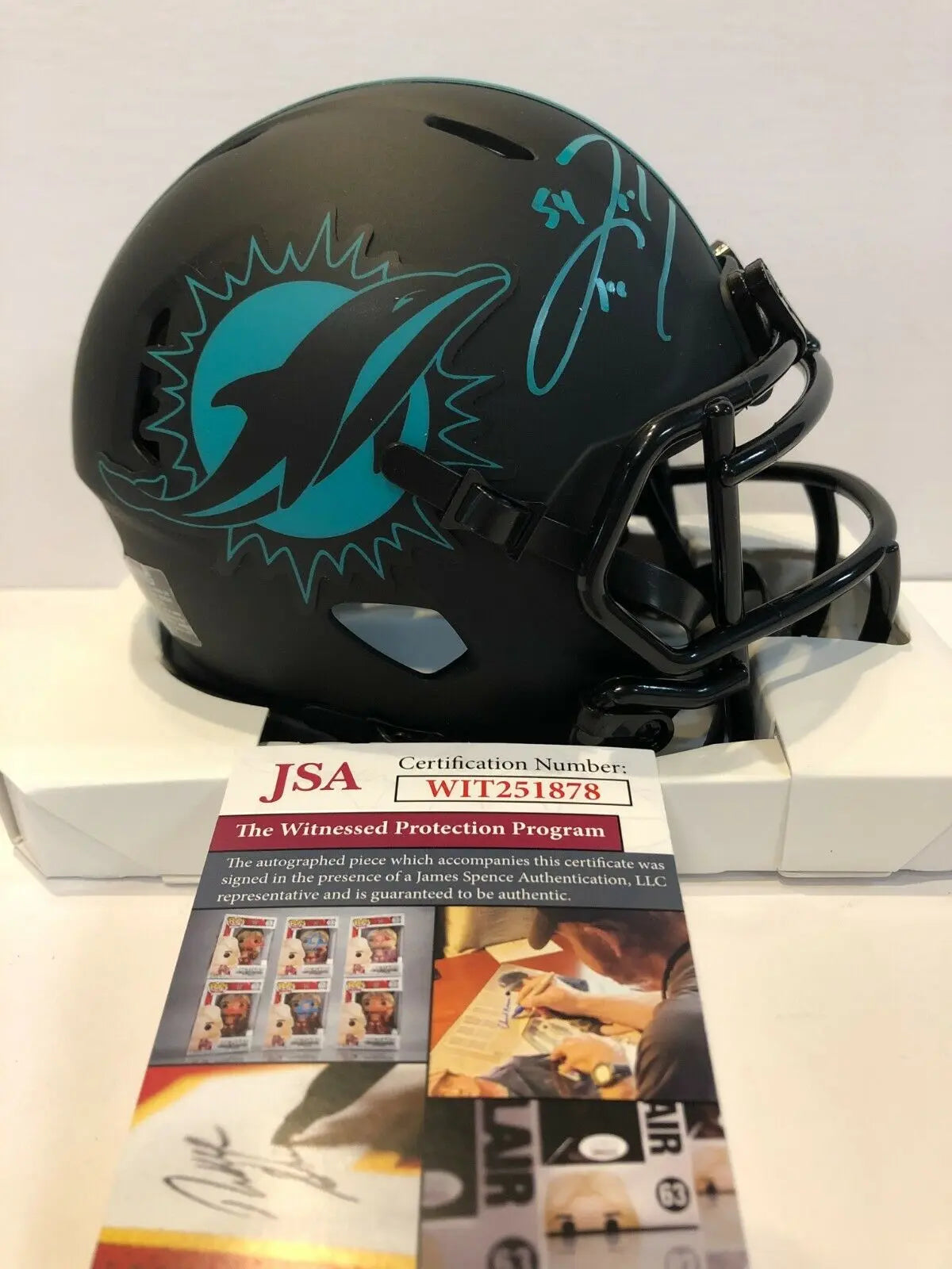 Zach Thomas Signed White Panel Football Miami Dolphins JSA COA Autograph