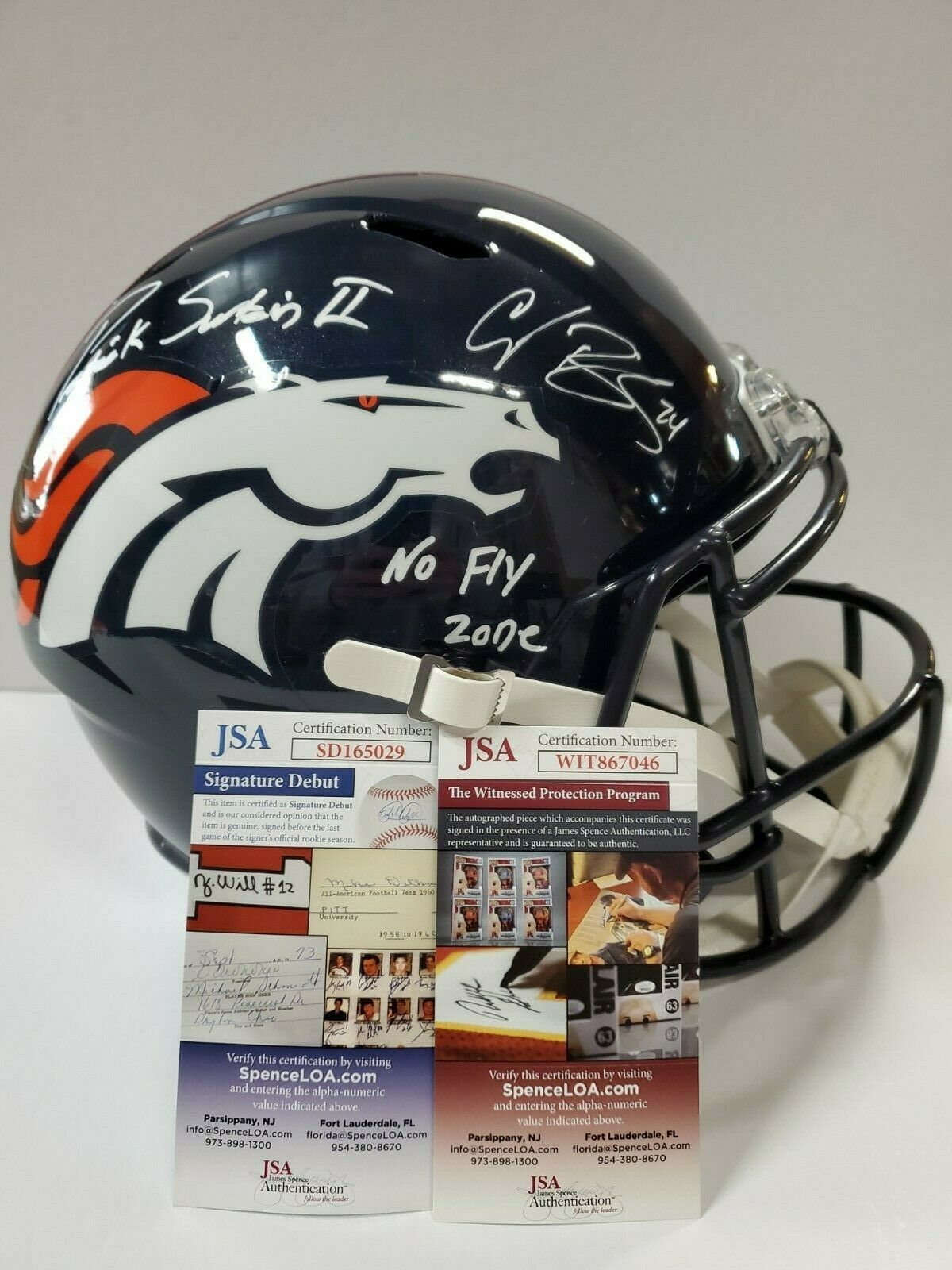 Broncos Patrick Surtain II Authentic Signed Lunar Speed Mini Helmet JSA  Witness