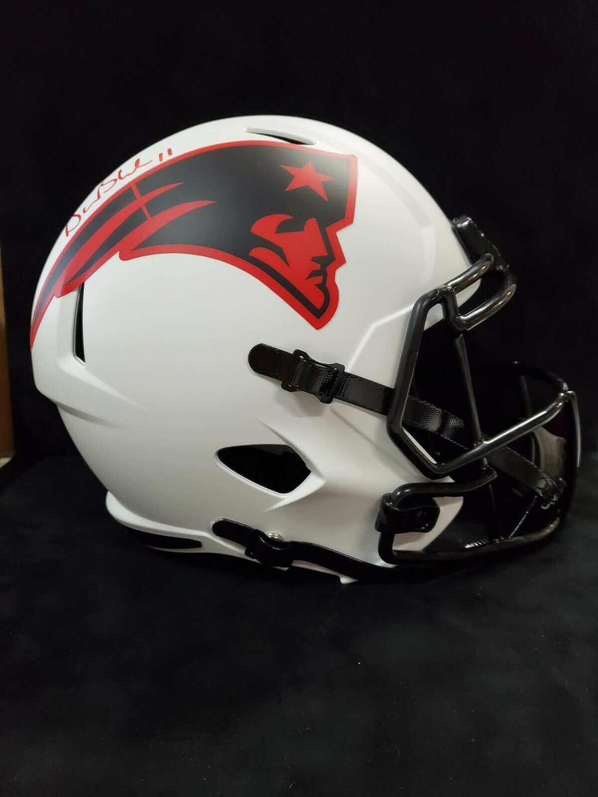 New England Patriots Drew Bledsoe Signed Lunar Eclipse Full Sz Helmet Bas  Holo