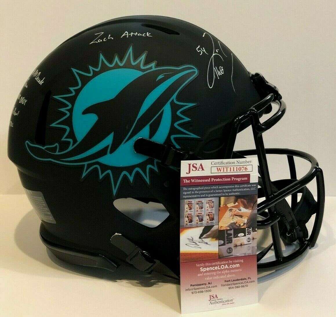 Zach Thomas Signed Inscr Miami Dolphins Full Size Eclipse Replica Helm –  MVP Authentics