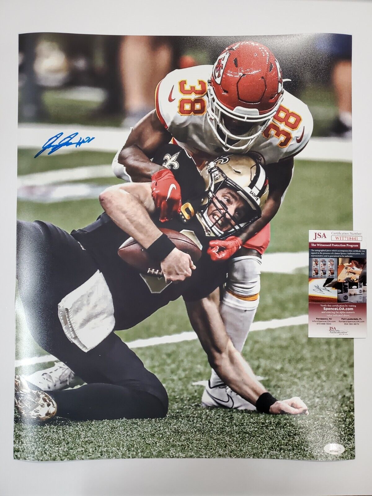 Kansas City Chiefs L'jarius Sneed Autographed Signed 16X20 Photo