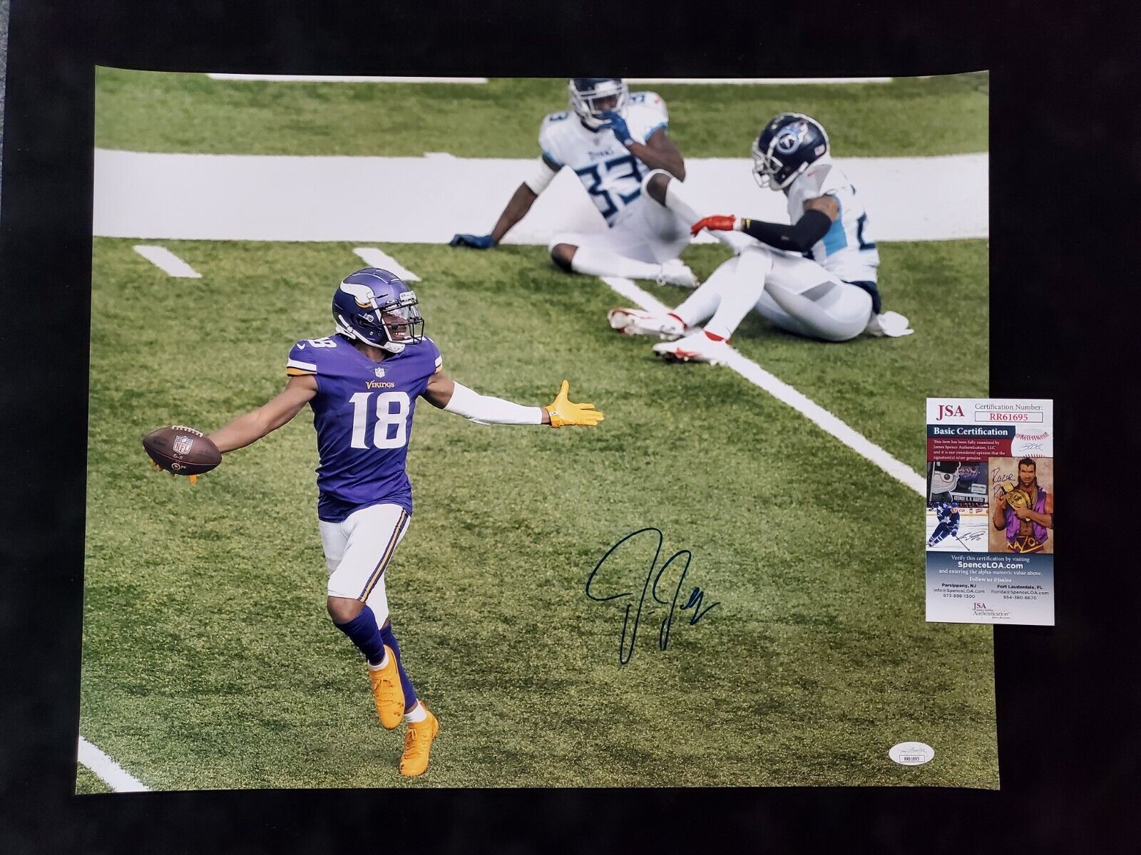 Framed Minnesota Vikings Justin Jefferson Autographed Signed