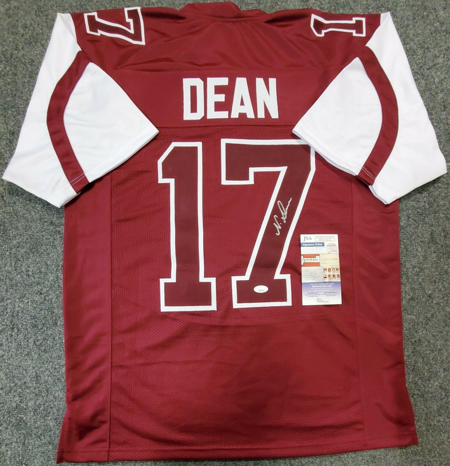 Nakobe Dean Signed Jersey (JSA)